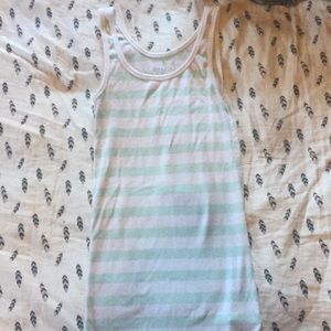 Green and white striped tank